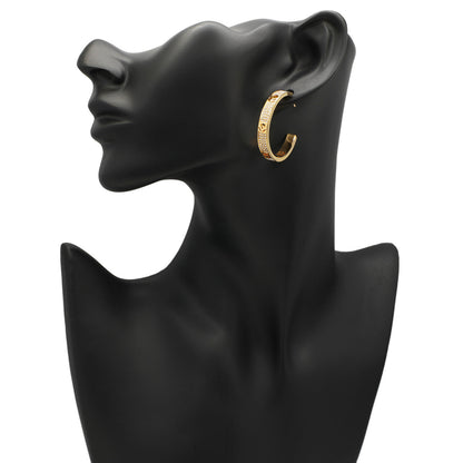 Exclusive Fendi F is Fendi Crystal Hoop Earrings — Back View