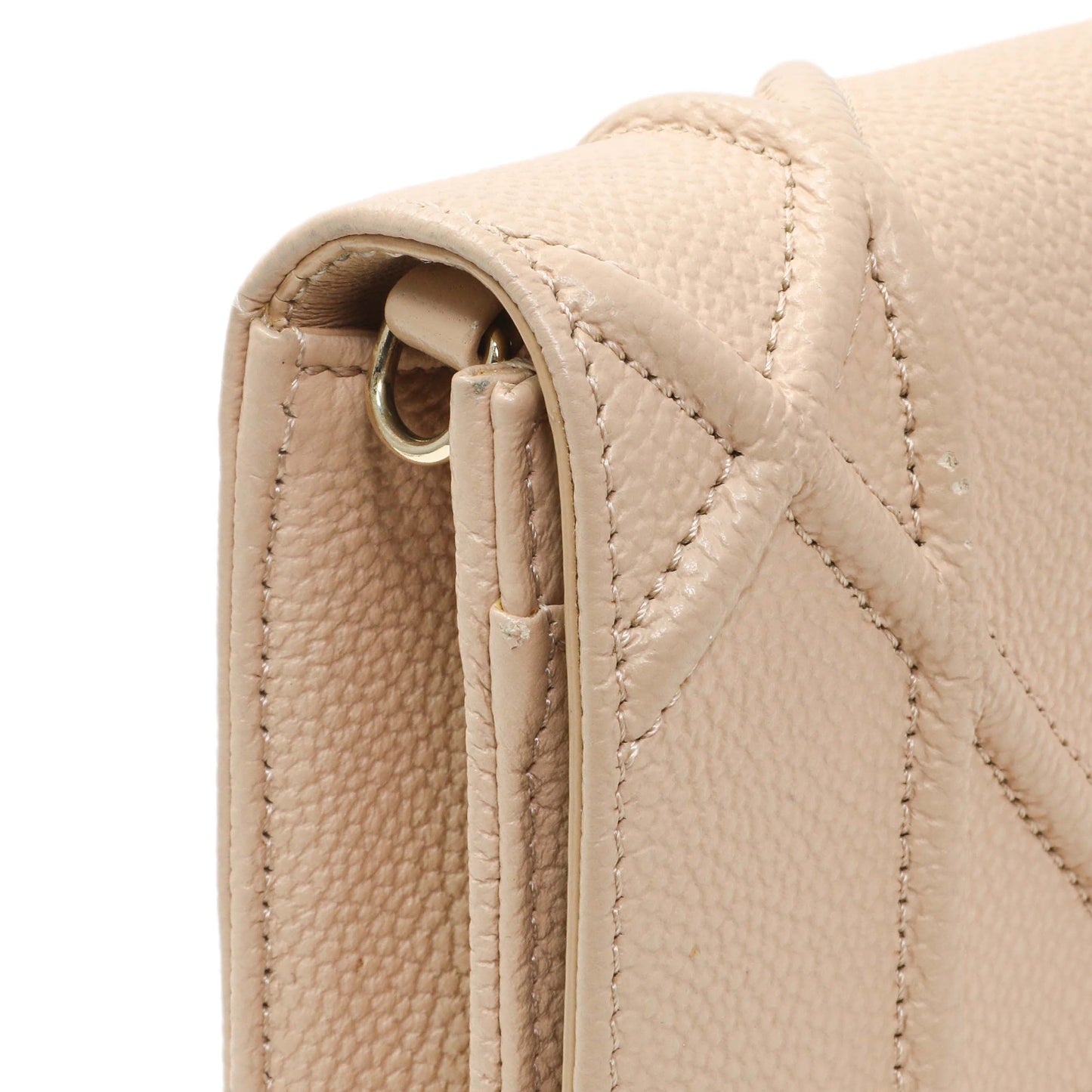 Exclusive Christian Dior Beige Grained Calfskin Diorama Wallet on Chain Pouch — Alternate View 8