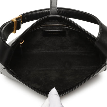 Exclusive Saint Laurent Black Smooth Calfskin Le 5 A 7 Hobo — Top View