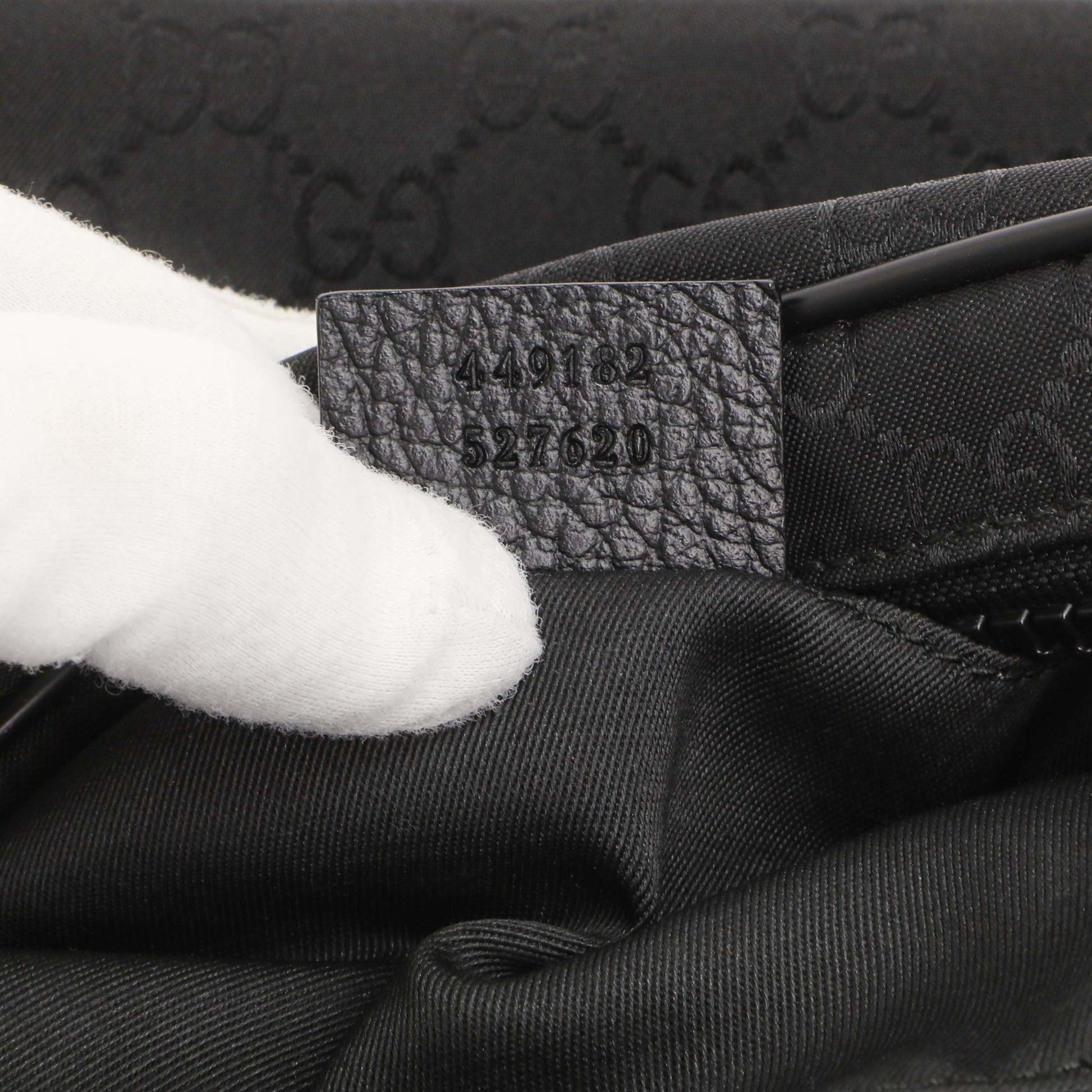 Exclusive Gucci Black Nylon Monogram Fanny Pack Belt Bag — Lifestyle View