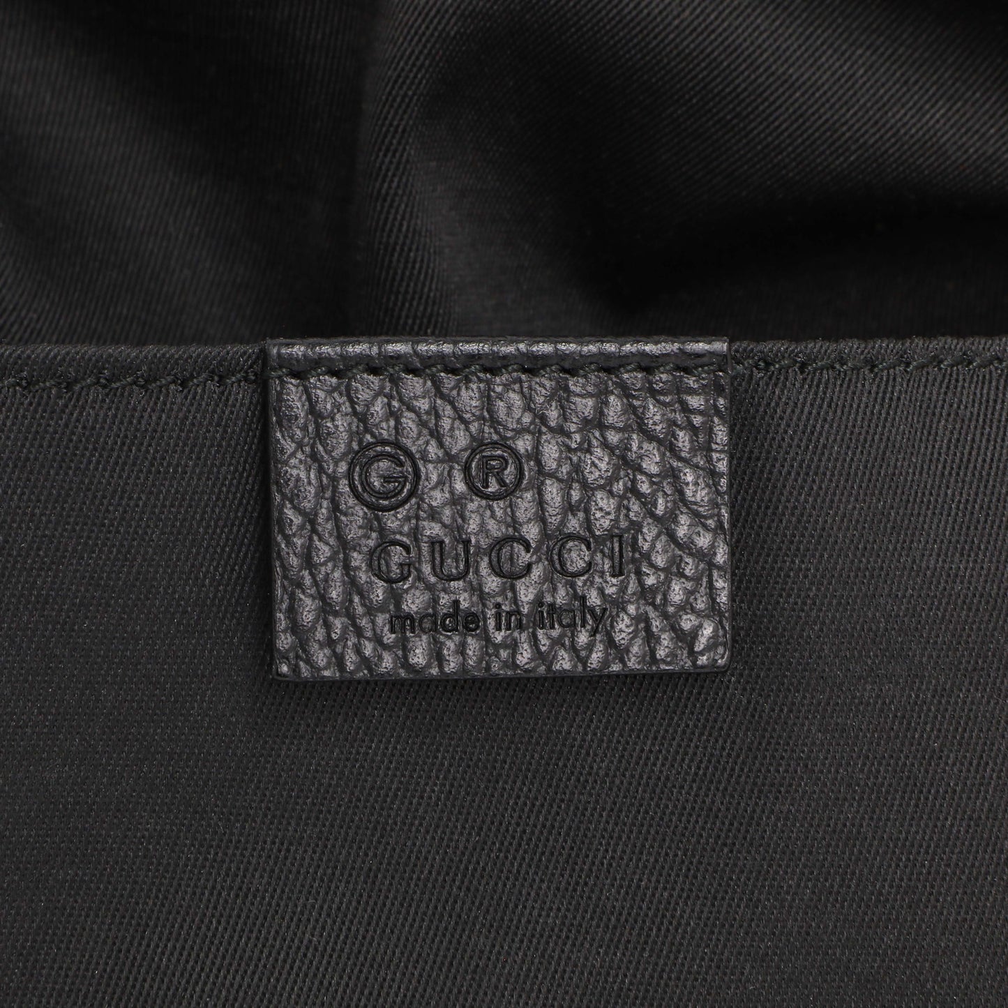 Exclusive Gucci Black Nylon Monogram Fanny Pack Belt Bag — Detail View