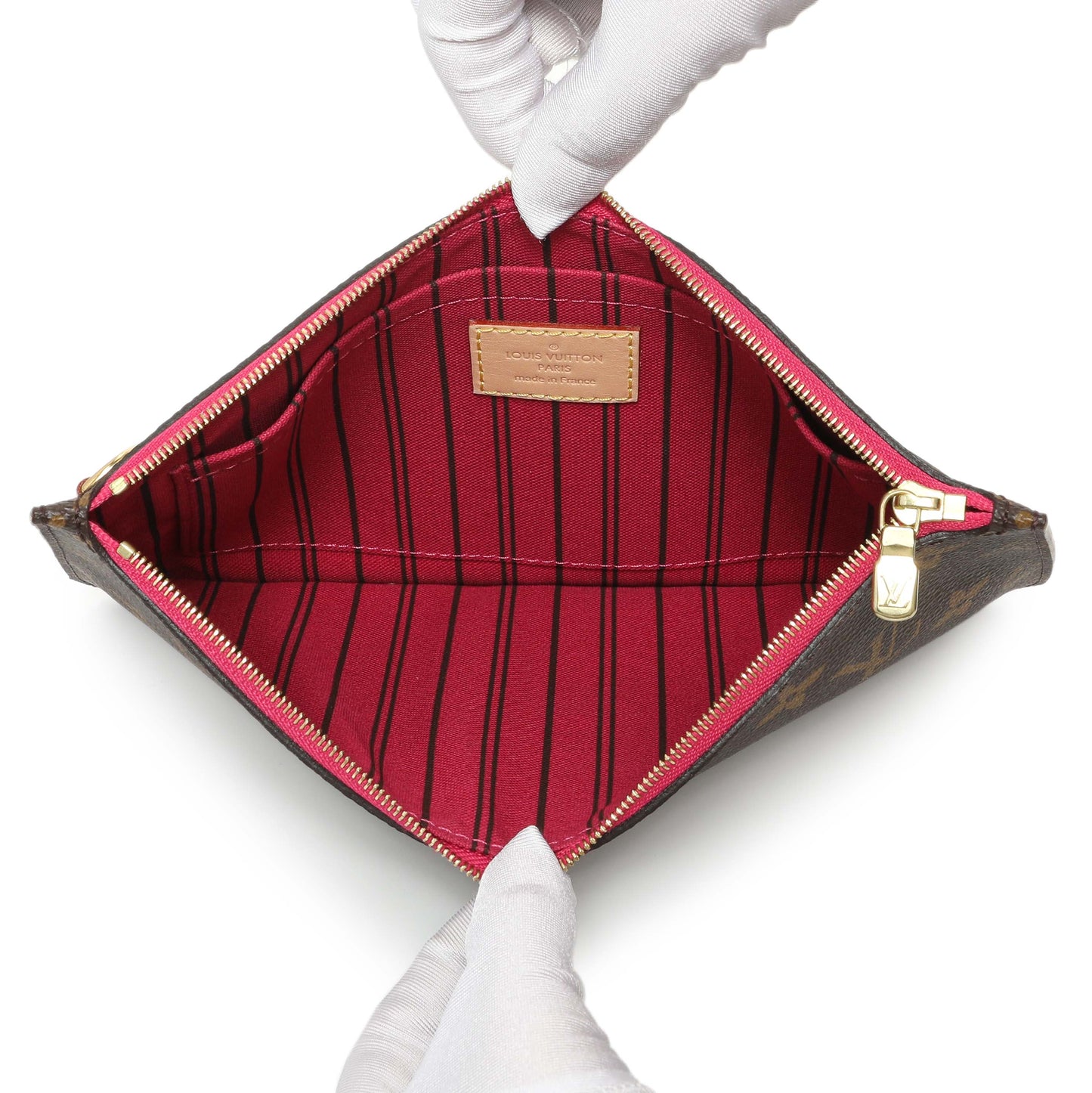 Exclusive Louis Vuitton Monogram Neverfull Pochette MM/GM — Top View