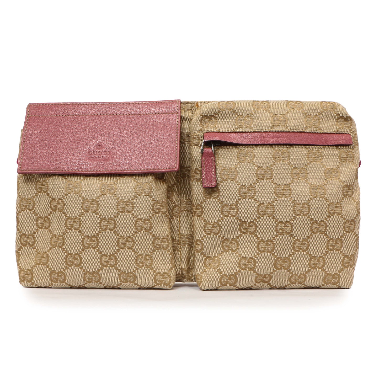 Exclusive Gucci Monogram Double Pocket Belt Bag — Front View