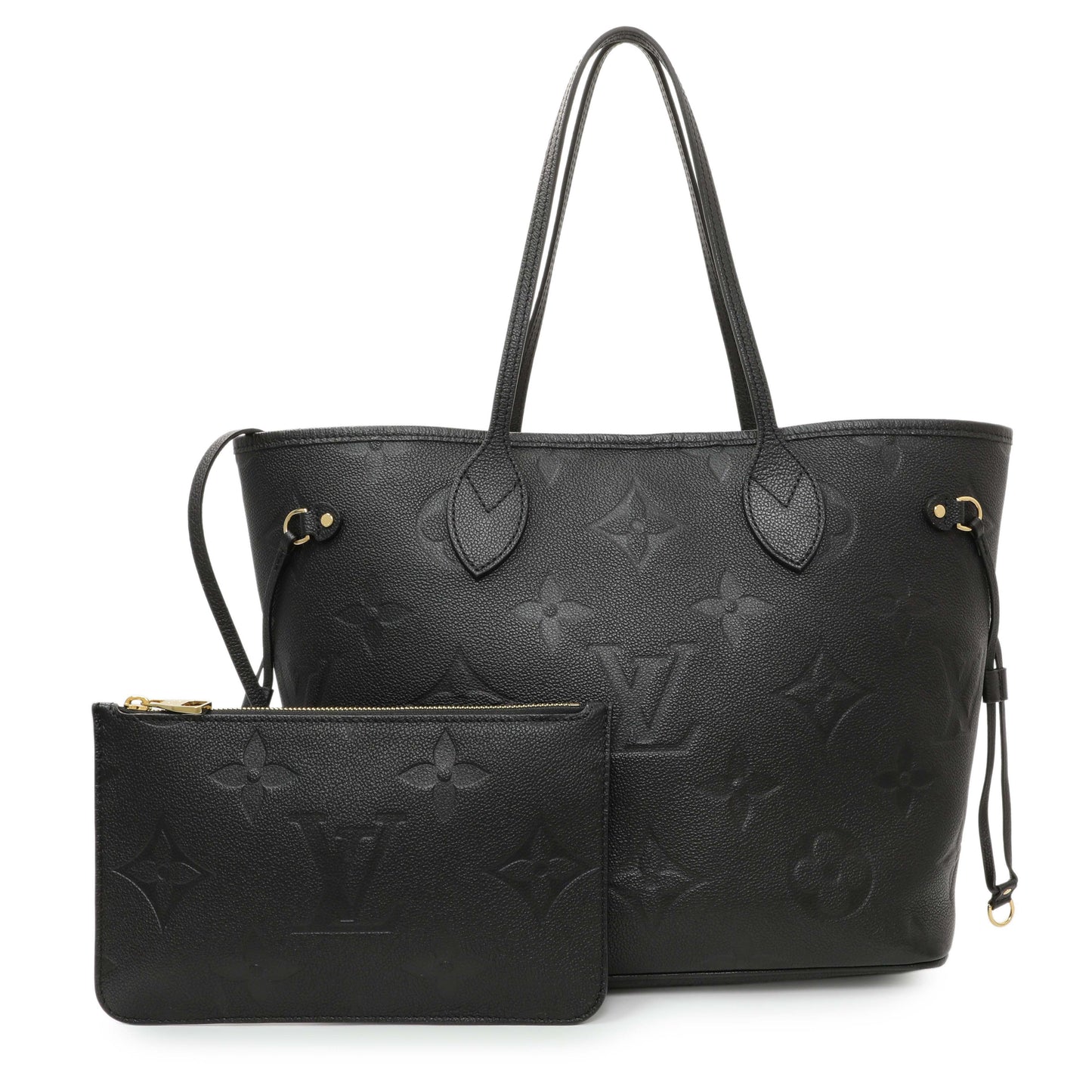 Exclusive Louis Vuitton Black Empreinte Monogram Giant Neverfull MM — Front View