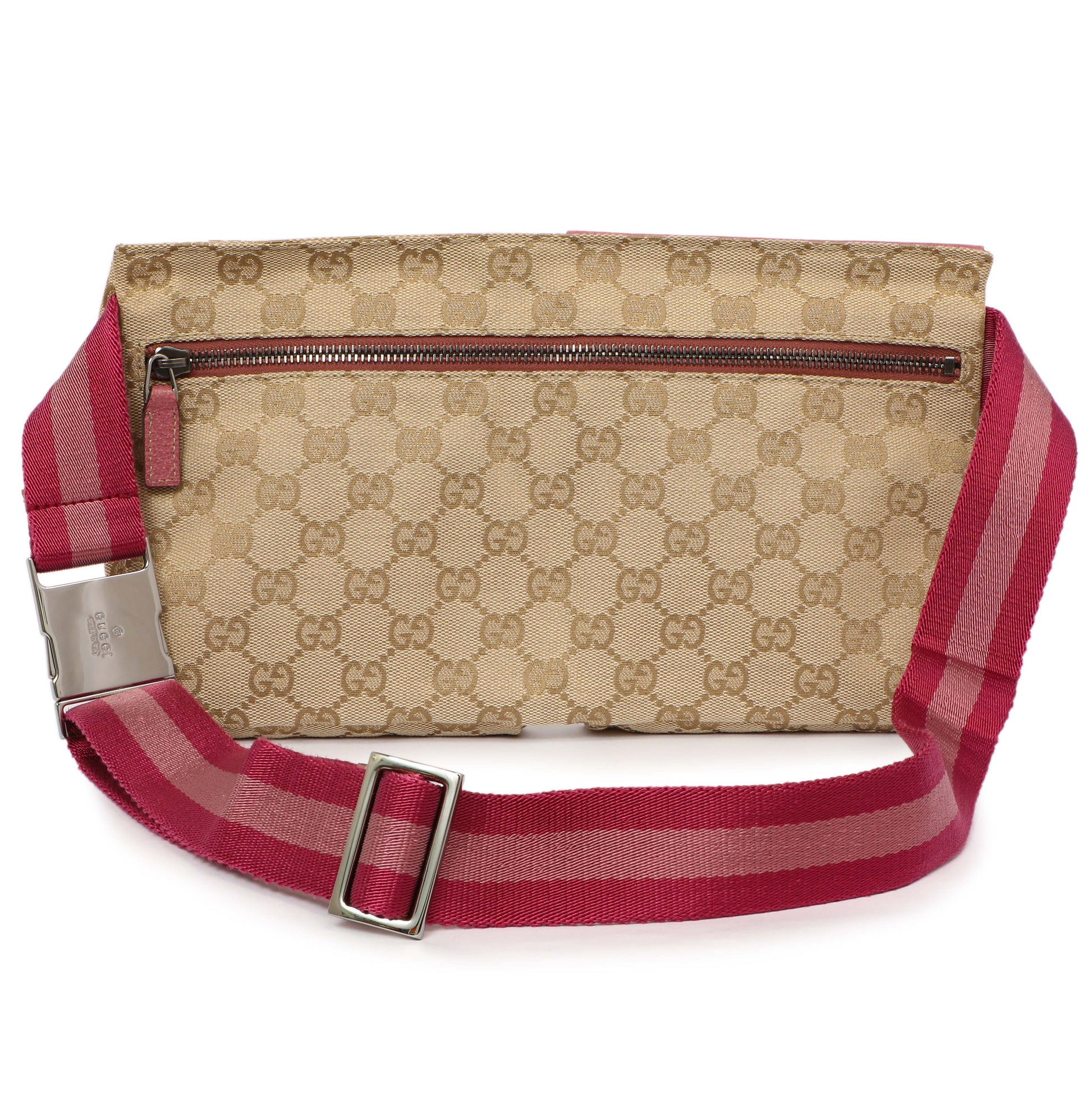 Exclusive Gucci Monogram Double Pocket Belt Bag — Side View