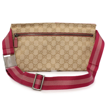 Exclusive Gucci Monogram Double Pocket Belt Bag — Side View