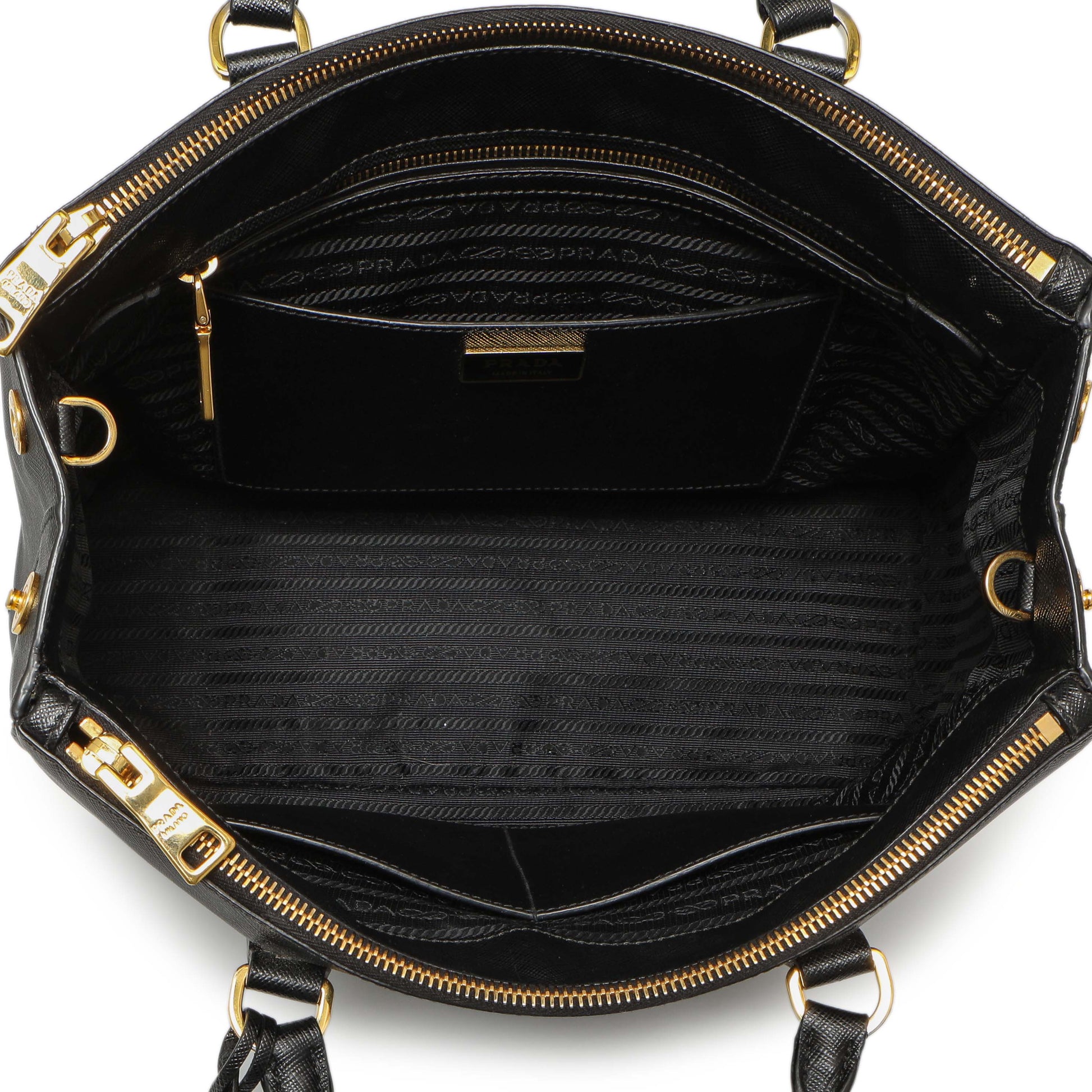 Exclusive Prada Black Saffiano Medium Galleria Double Zip Tote — Alternate View 8