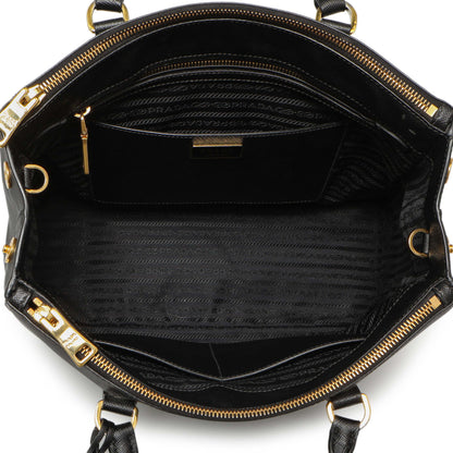 Exclusive Prada Black Saffiano Medium Galleria Double Zip Tote — Alternate View 8