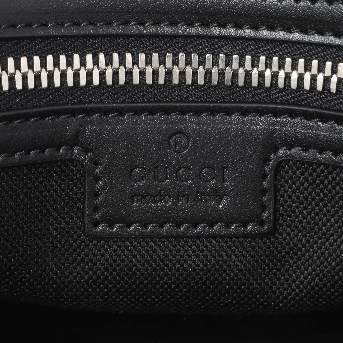 Exclusive Gucci Black GG Supreme Monogram Belt Bag — Detail View