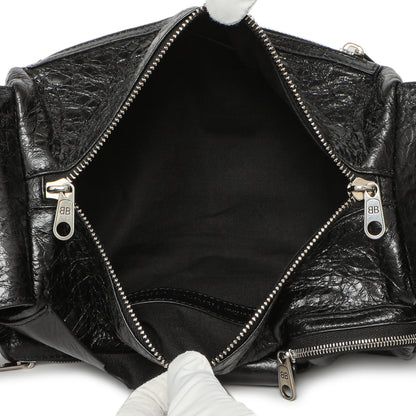 Exclusive Balenciaga Black Lambskin Superbusy XS Sling Bag — Top View