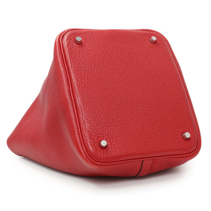 Exclusive Hermes Red Clemence Picotin 22 — Back View