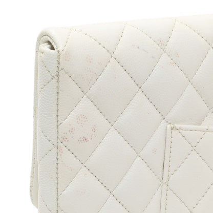 Exclusive Chanel White Quilted Caviar Flap Clutch — Alternate View 11
