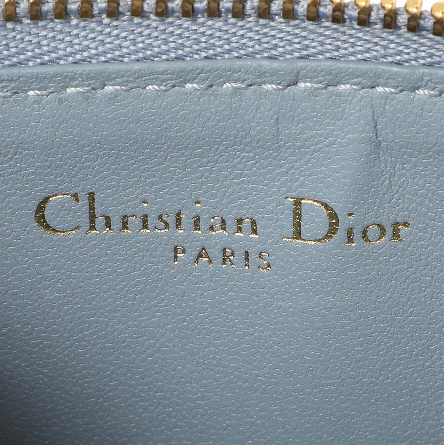 Exclusive Christian Dior Blue Supple Calfskin Cannage Caro Cosmos Zipped Card Holder — Alternate View 9