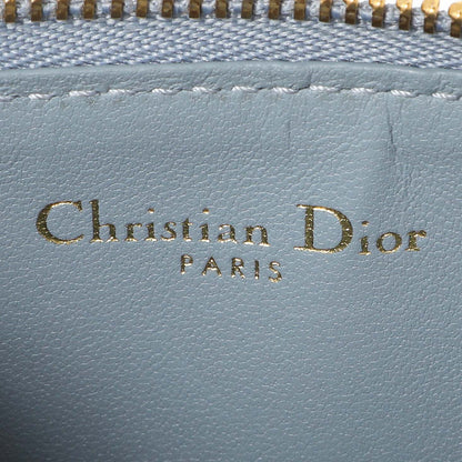 Exclusive Christian Dior Blue Supple Calfskin Cannage Caro Cosmos Zipped Card Holder — Alternate View 9