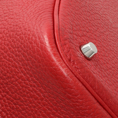 Exclusive Hermes Red Clemence Picotin 22 — Top View