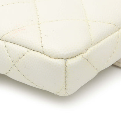Exclusive Chanel White Quilted Caviar Flap Clutch — Alternate View 7