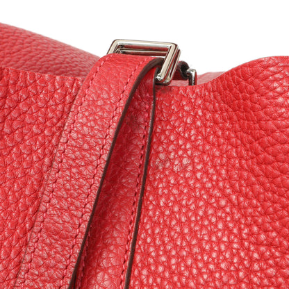 Exclusive Hermes Red Clemence Picotin 22 — Alternate View 11