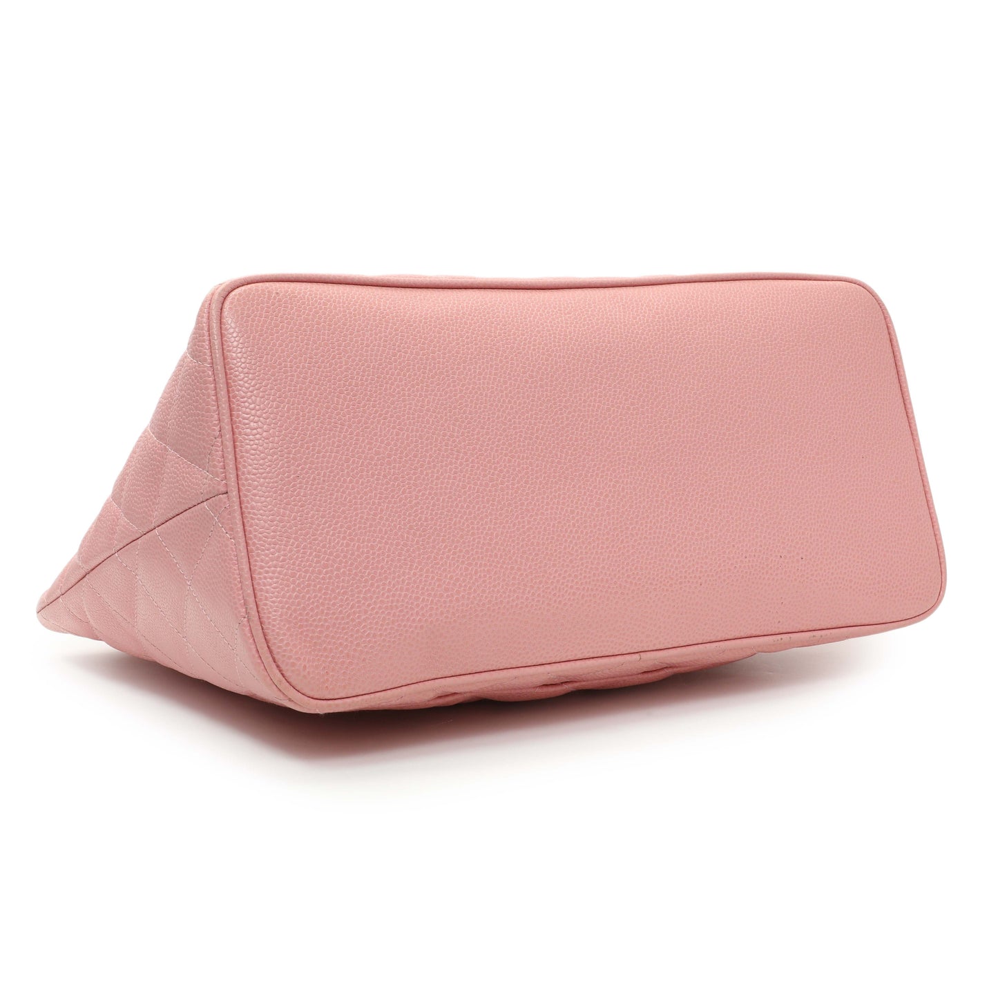 Exclusive Chanel Pink Quilted Caviar Medallion Tote — Back View