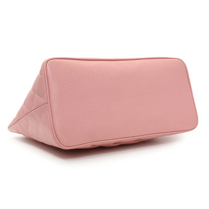 Exclusive Chanel Pink Quilted Caviar Medallion Tote — Back View