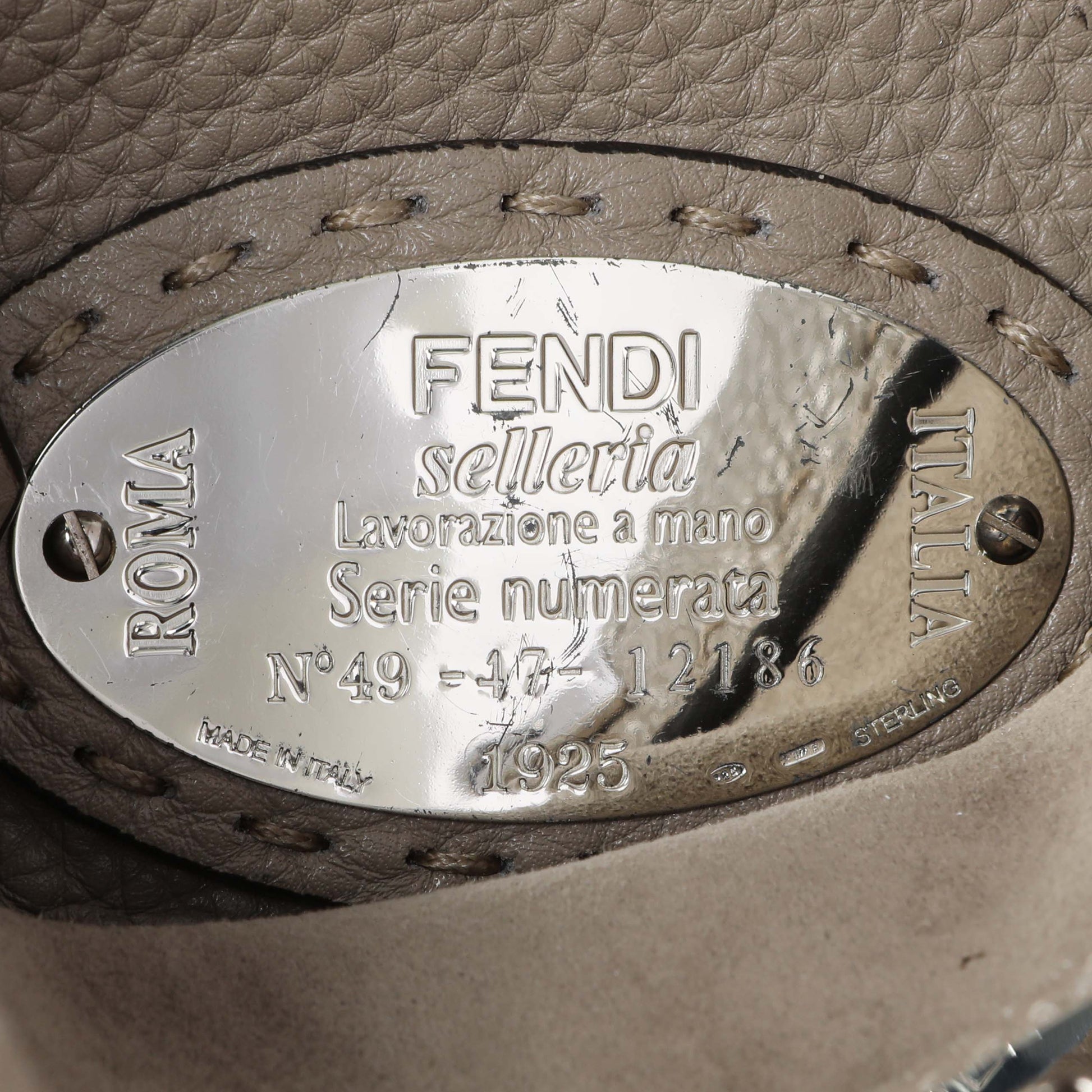 Exclusive Fendi Plaster Cuoio Romano Snakeskin Selleria Mini Peekaboo Iconic Satchel — Detail View