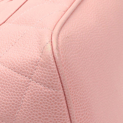Exclusive Chanel Pink Quilted Caviar Medallion Tote — Top View