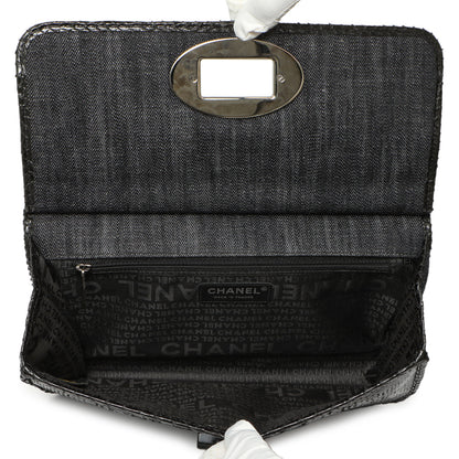 Exclusive Chanel Python Denim Square Quilt Chain Flap — Alternate View 8