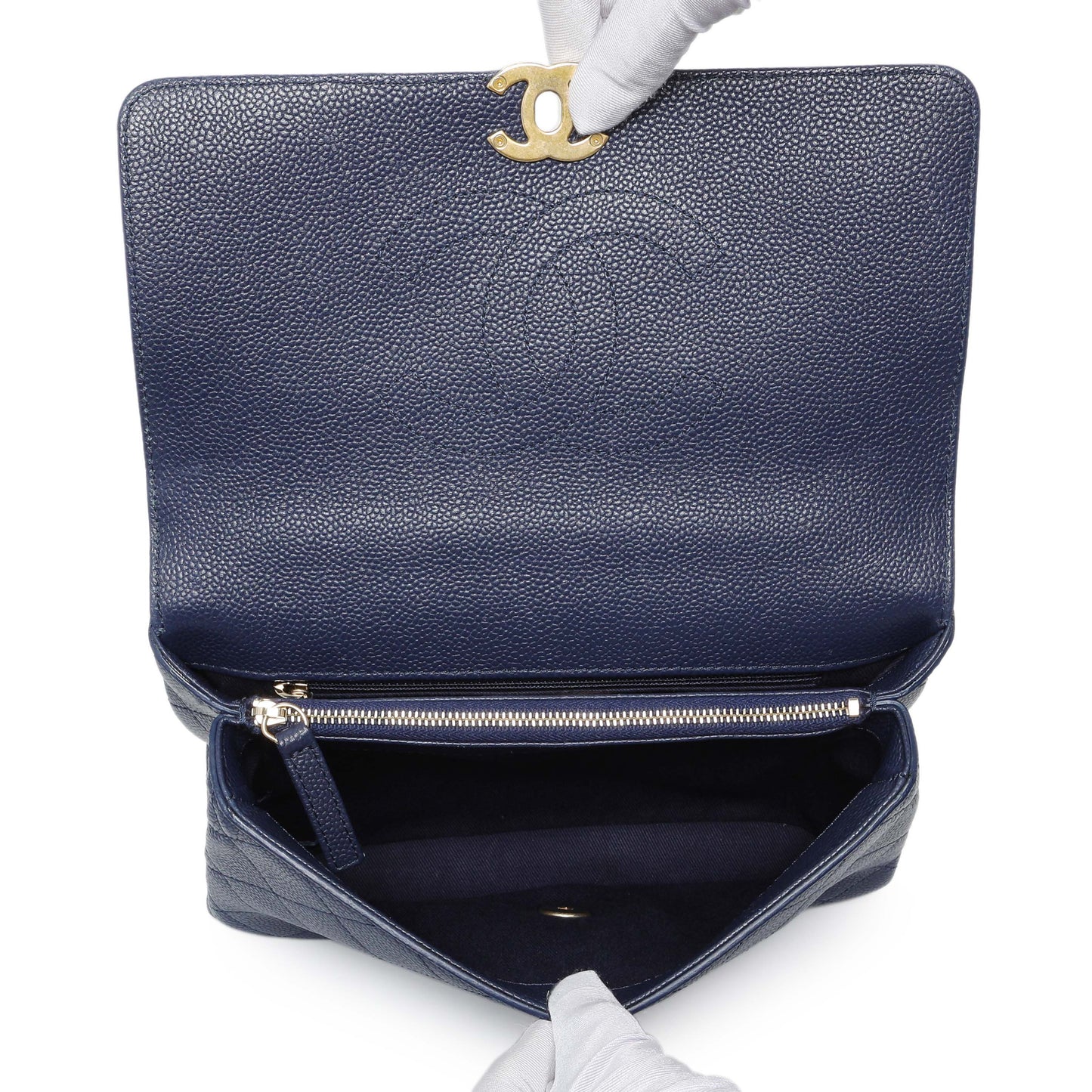 Exclusive Chanel Navy Blue Caviar City Walk Flap — Alternate View 8
