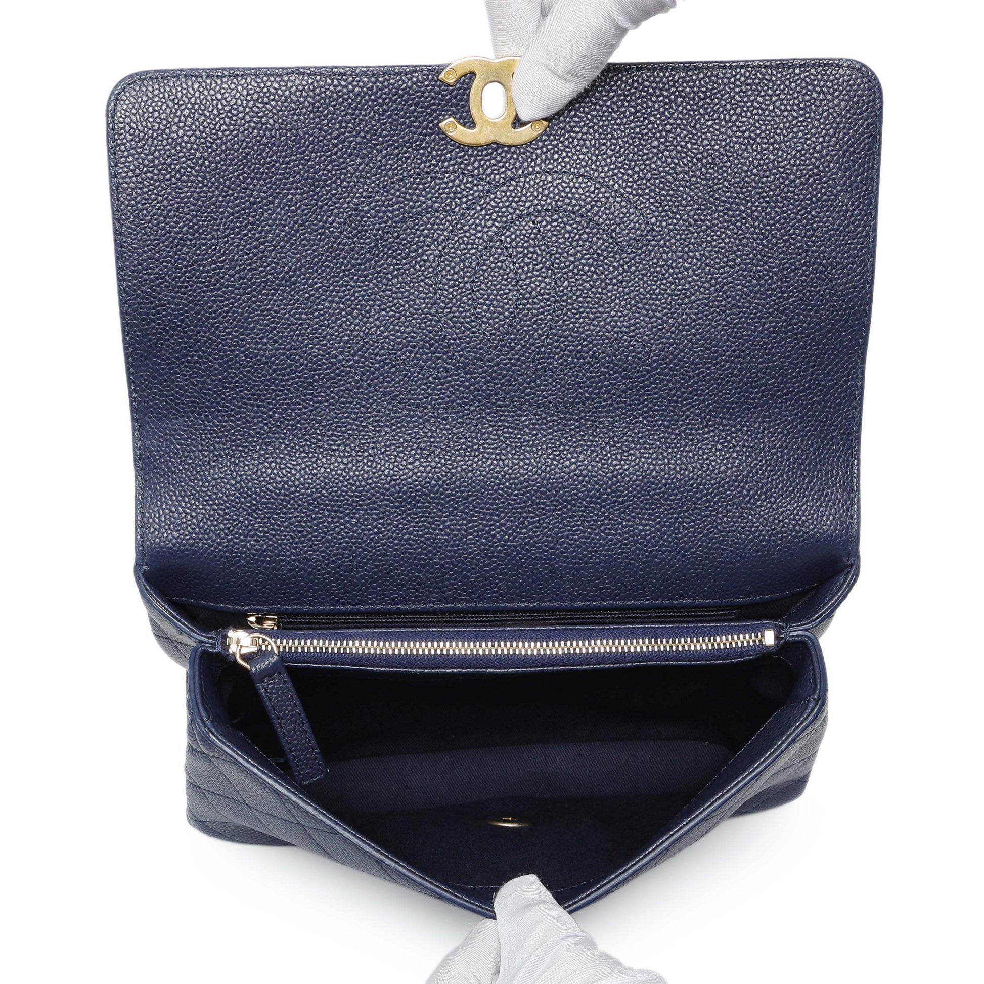 Exclusive Chanel Navy Blue Caviar City Walk Flap — Alternate View 8