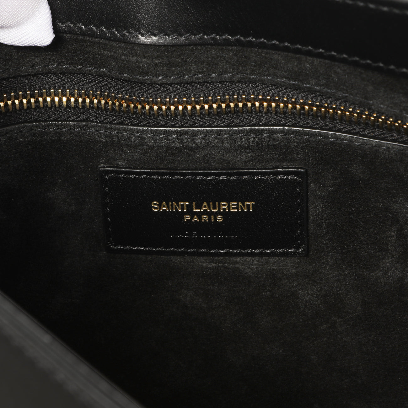 Exclusive Saint Laurent Black Smooth Calfskin Le 5 A 7 Hobo — Detail View
