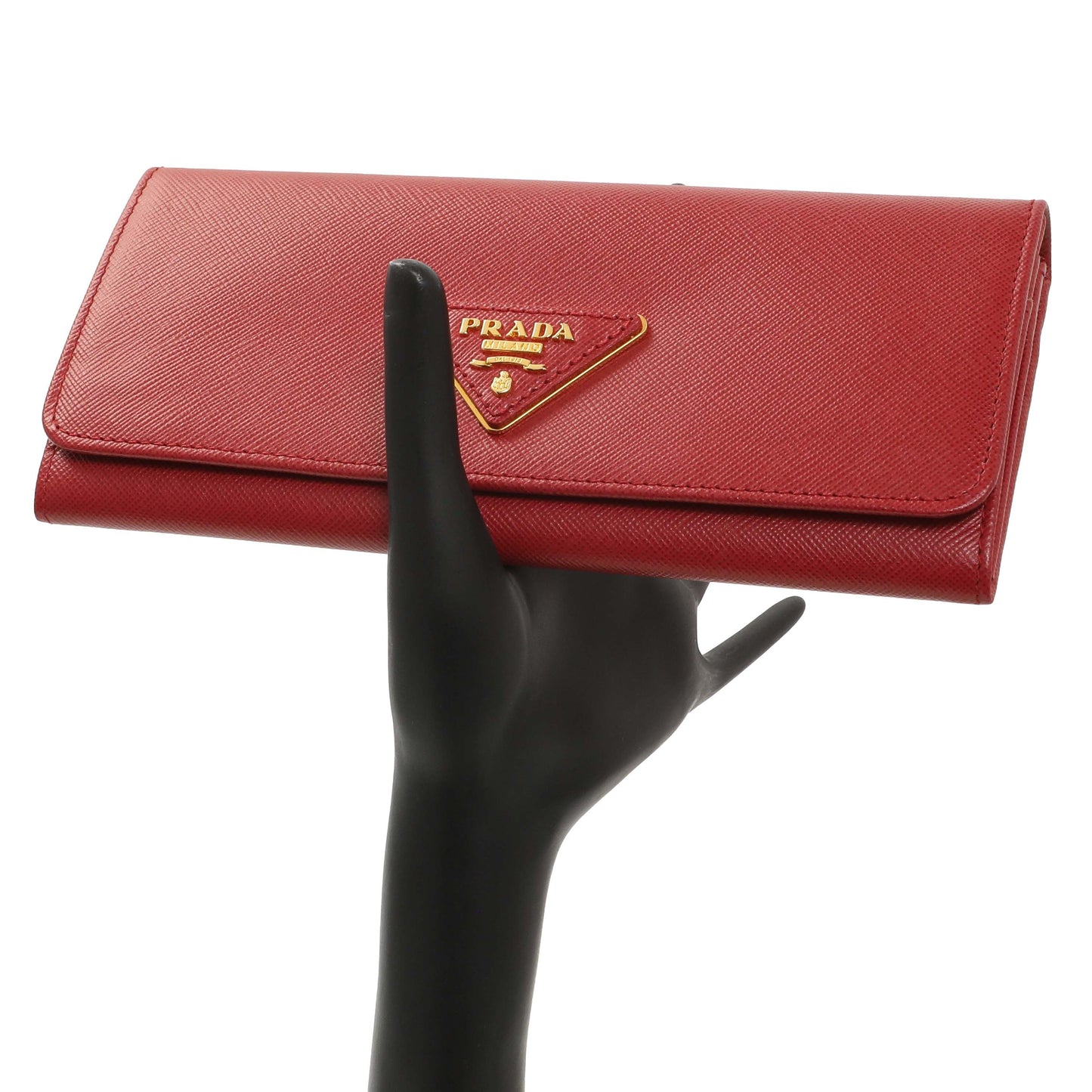Exclusive Prada Fuoco Saffiano Continental Wallet — Lifestyle View