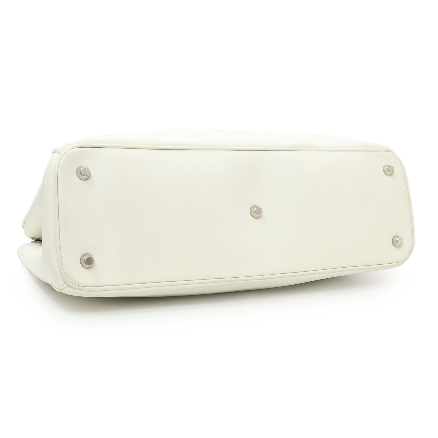 Exclusive Christian Dior White Calfskin Large Diorissimo Tote — Back View