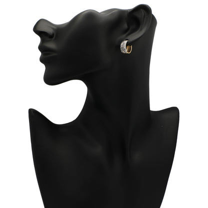 Exclusive 18K White & Yellow Gold Hoop Earrings — Back View