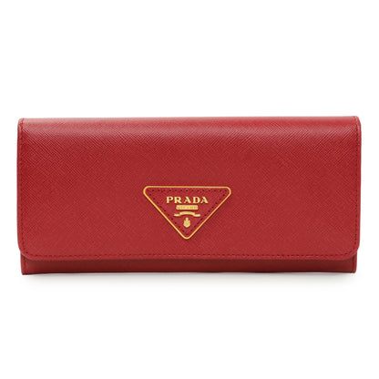 Exclusive Prada Fuoco Saffiano Continental Wallet — Front View