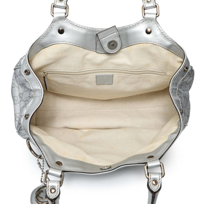 Exclusive Gucci Silver Guccissima Sukey Tote — Top View