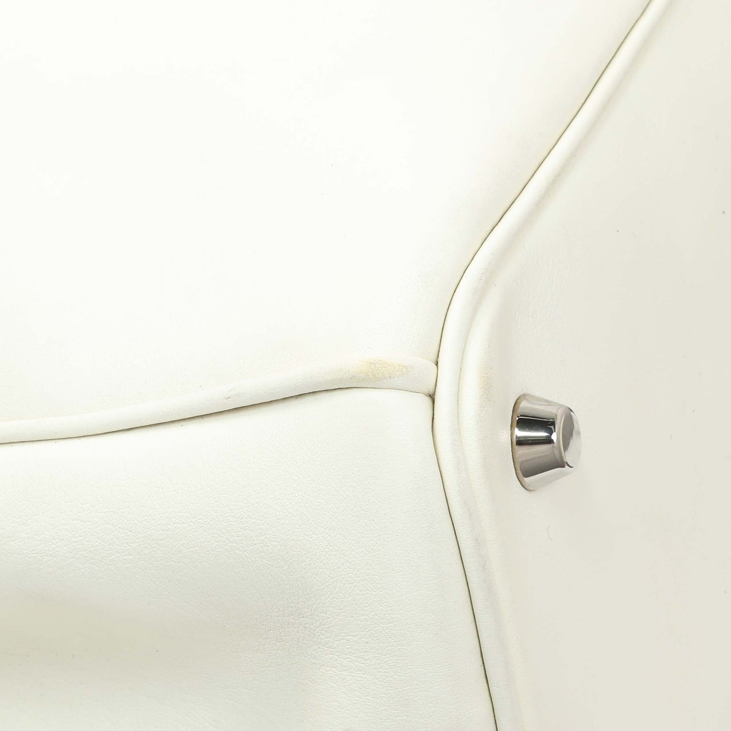 Exclusive Christian Dior White Calfskin Large Diorissimo Tote — Top View