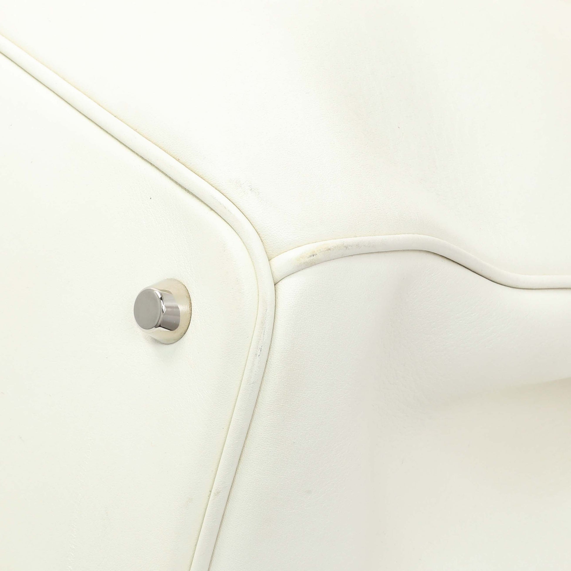 Exclusive Christian Dior White Calfskin Large Diorissimo Tote — Detail View