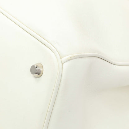 Exclusive Christian Dior White Calfskin Large Diorissimo Tote — Detail View
