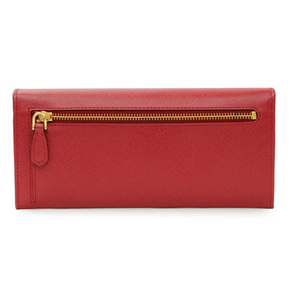 Exclusive Prada Fuoco Saffiano Continental Wallet — Side View
