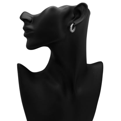 Exclusive 18K White Gold Hoop Earrings — Back View