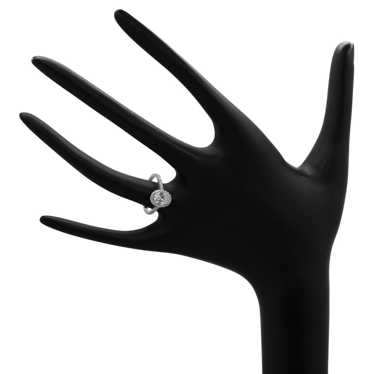 Exclusive Tiffany & Co. Platinum 1.01 Carat Oval Diamond Soleste Halo Engagement Ring — Top View