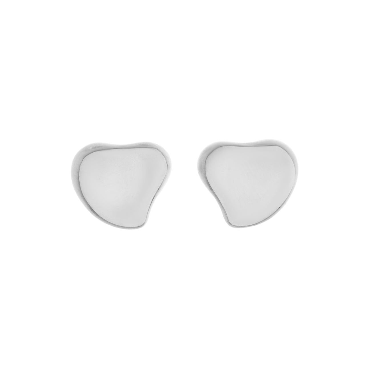 Exclusive Tiffany & Co. Sterling Silver Elsa Peretti Full Heart Earrings — Front View