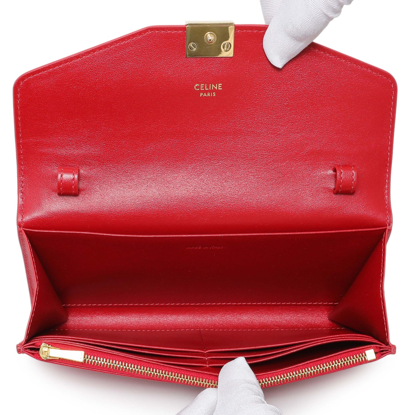 Exclusive Celine Red Calfskin C Wallet on Chain — Alternate View 8