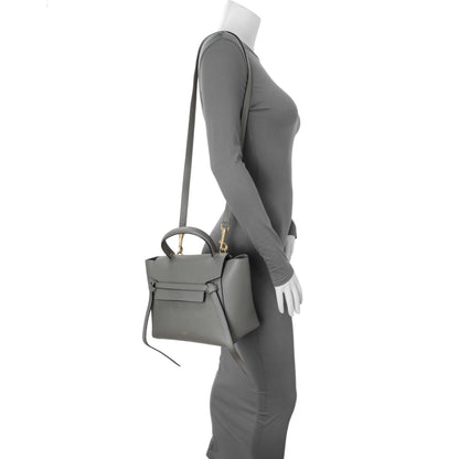 Exclusive Celine Grey Grained Calfskin Micro Belt Bag — Alternate View 8