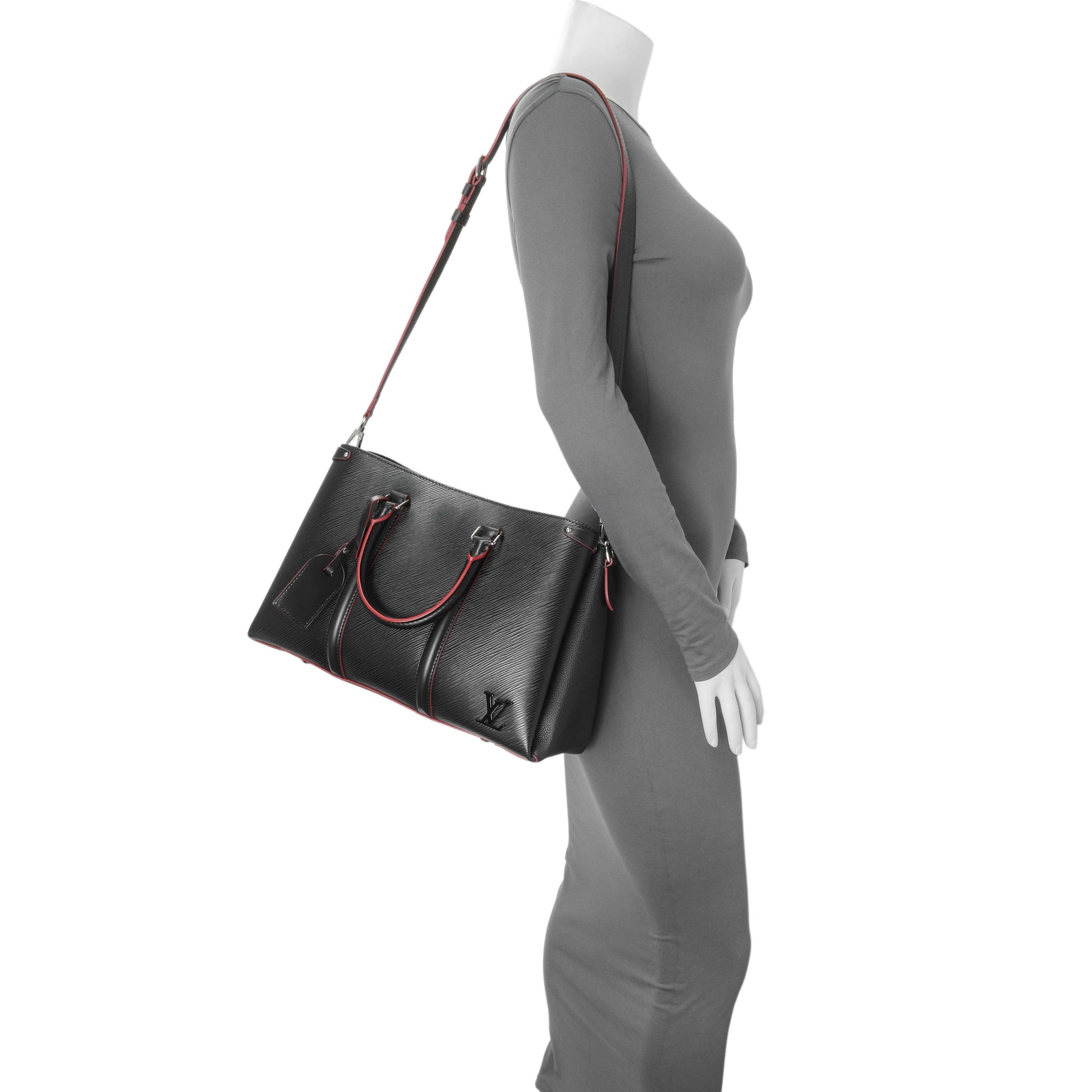 Exclusive Louis Vuitton Black Epi Soufflot MM — Alternate View 8