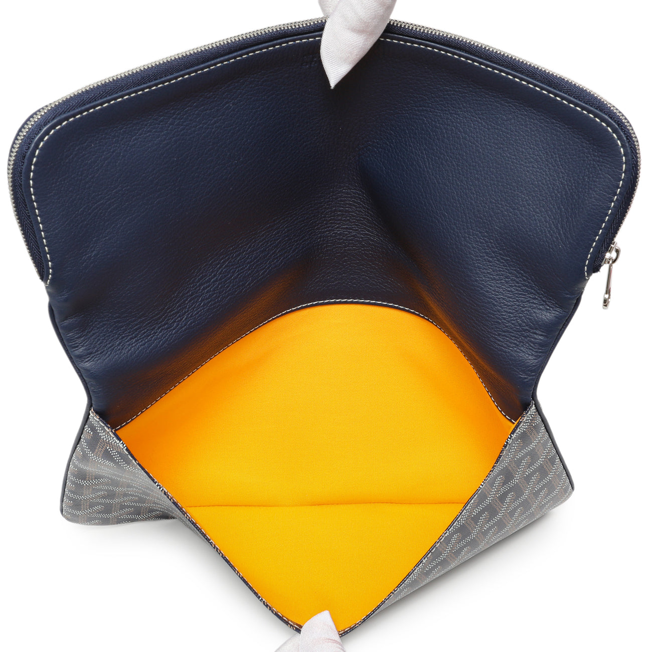 Exclusive Goyard Blue Goyardine Sainte Marie Soft Clutch — Top View