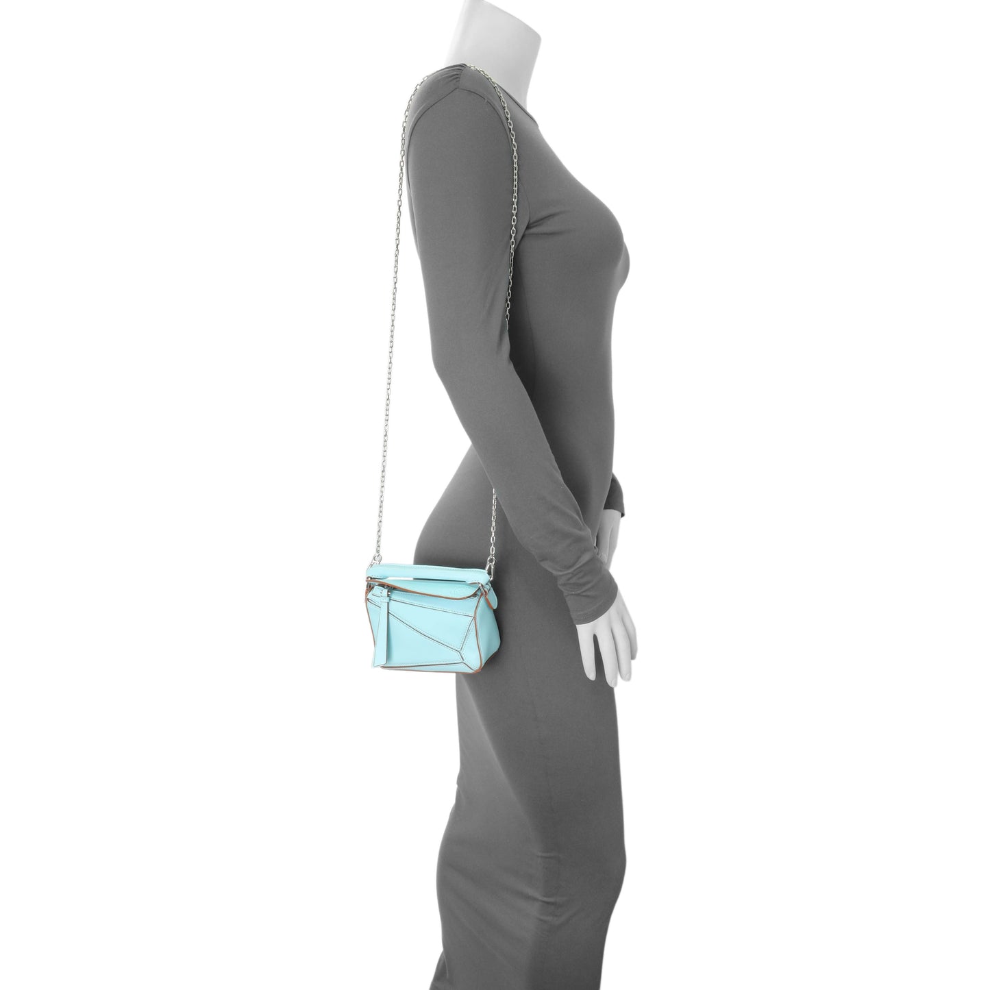 Exclusive Loewe Blue Calfskin Nano Puzzle Bag — Alternate View 7