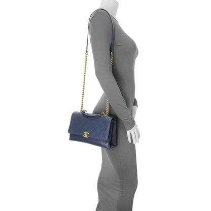 Exclusive Chanel Navy Blue Caviar City Walk Flap — Alternate View 11