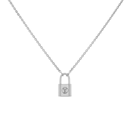 Exclusive Louis Vuitton Sterling Silver Lockit Pendant Necklace — Front View