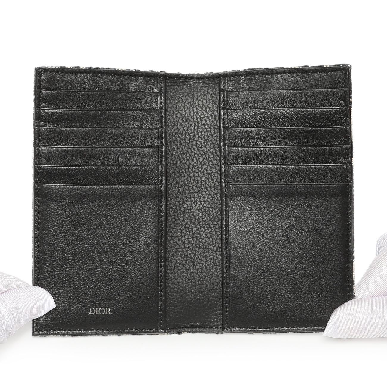 Exclusive Christian Dior Oblique Long Bifold Card Holder — Top View