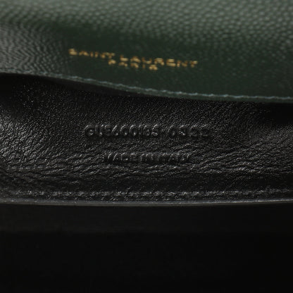 Exclusive Saint Laurent Green Grain De Poudre Matelasse Chevron Medium Triquilt Monogram Satchel — Alternate View 7